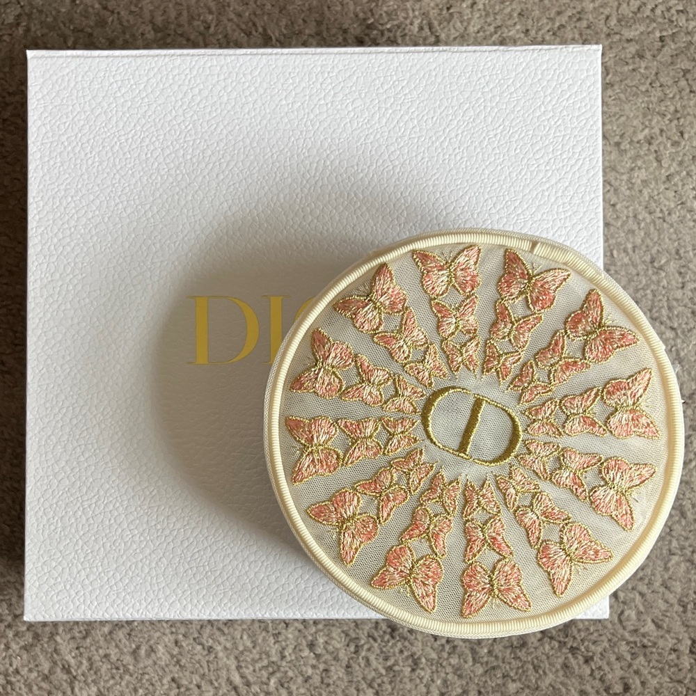 Dior butterfly makeup pouch with dior classic white box